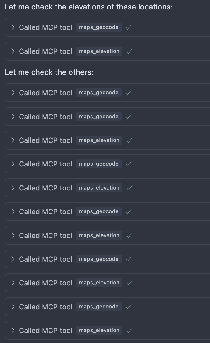 Tool calls to the MCP Server